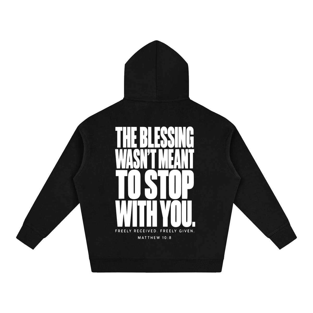 Pray It Forward Oversize Fleeced Hoodie - Black