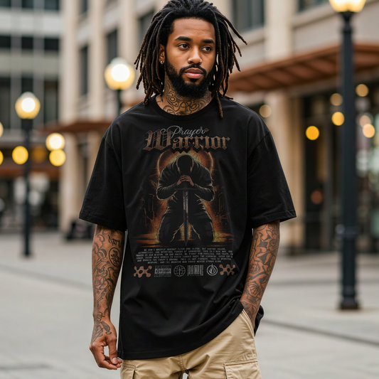 Male Prayer Warrior Tee - Black