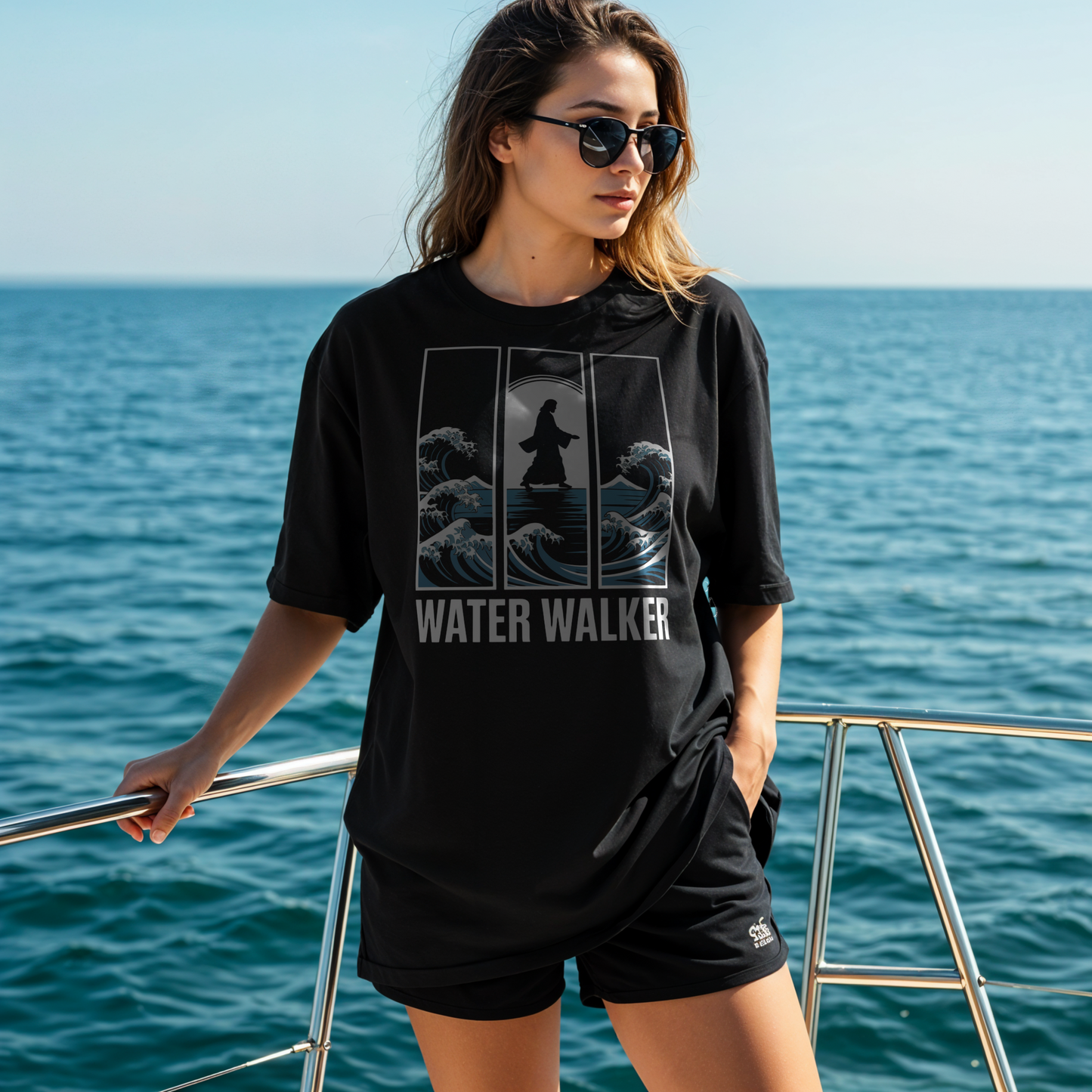 Water Walker, Faith Over Fear Tee - Black