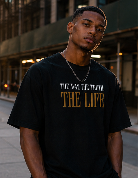 Jesus, The Way, The Truth, The Life Unisex Pure Cotton T-Shirt - Black