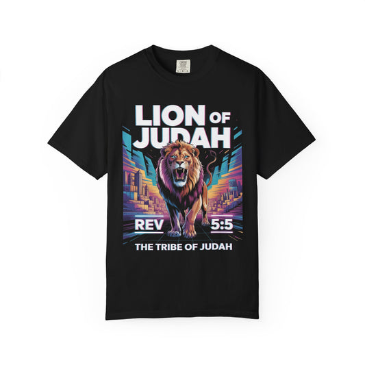 Lion of Judah, Cyber Glow Tee - Black