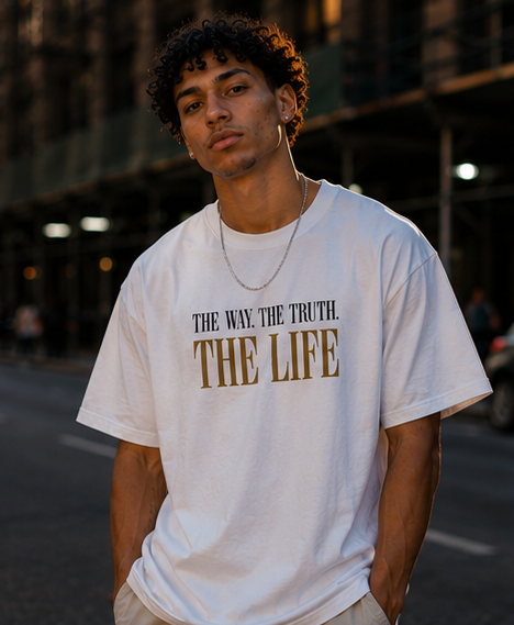 Jesus, The Way, The Truth, The Life Unisex Pure Cotton T-Shirt - White