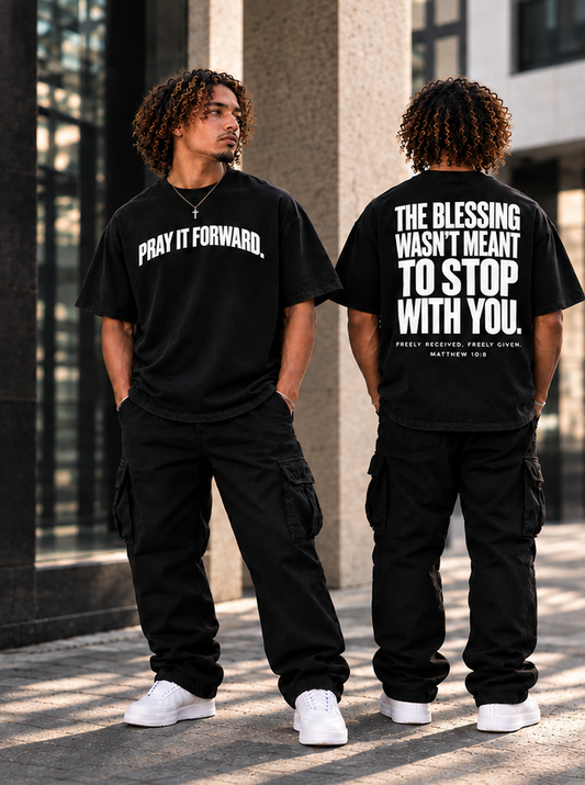 Pray It Forward Unisex Pure Cotton T-Shirt - Black