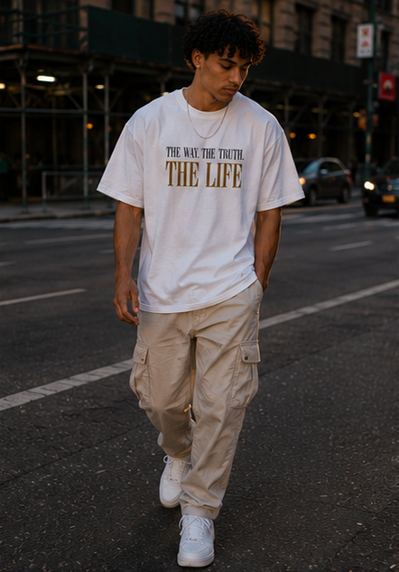 Jesus, The Way, The Truth, The Life Unisex Pure Cotton T-Shirt - White