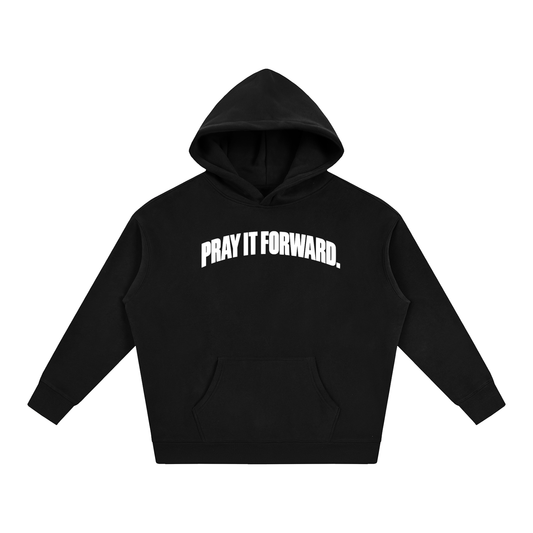 Pray It Forward Oversize Fleeced Hoodie - Black
