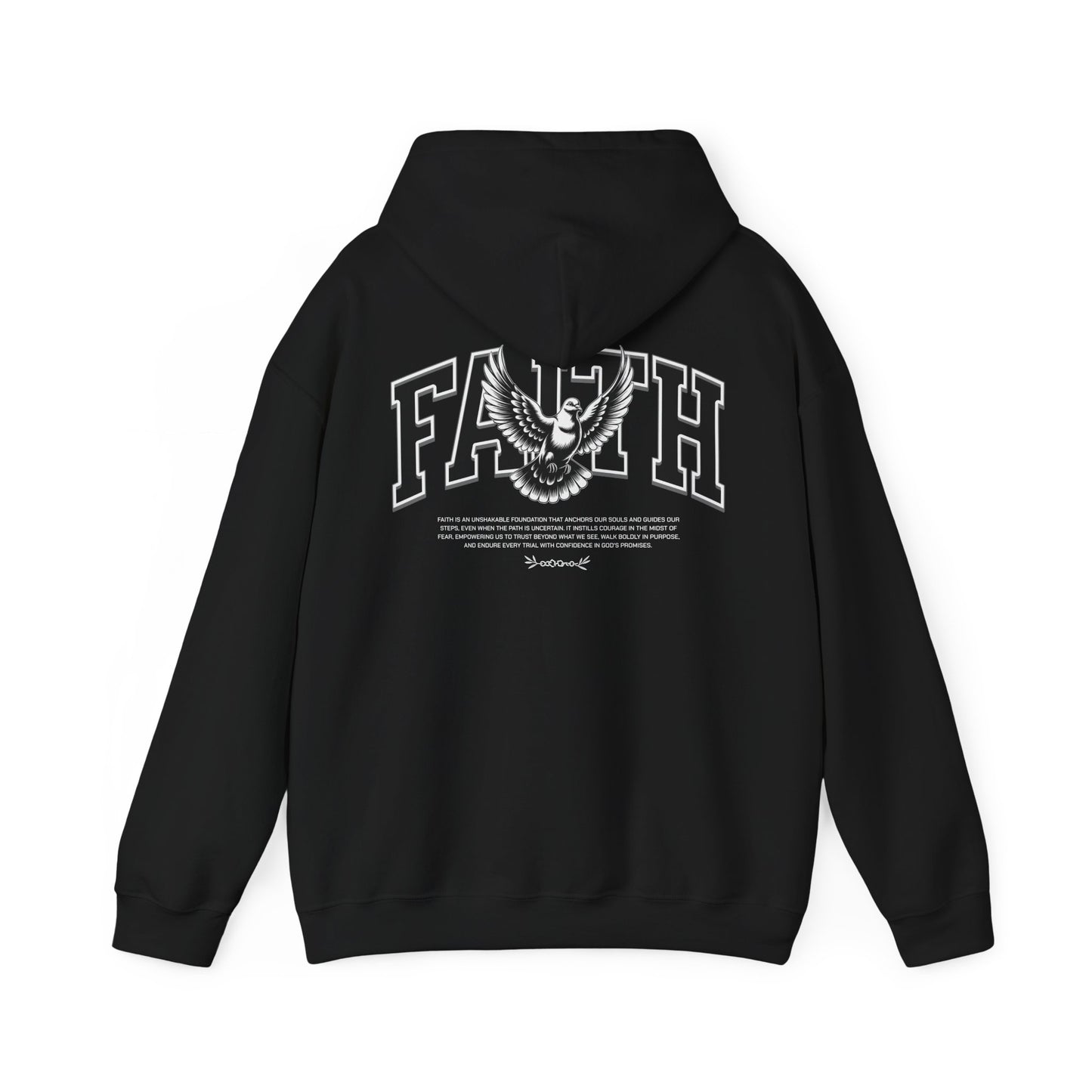 Varsity-Style Faith Hoodie - Black