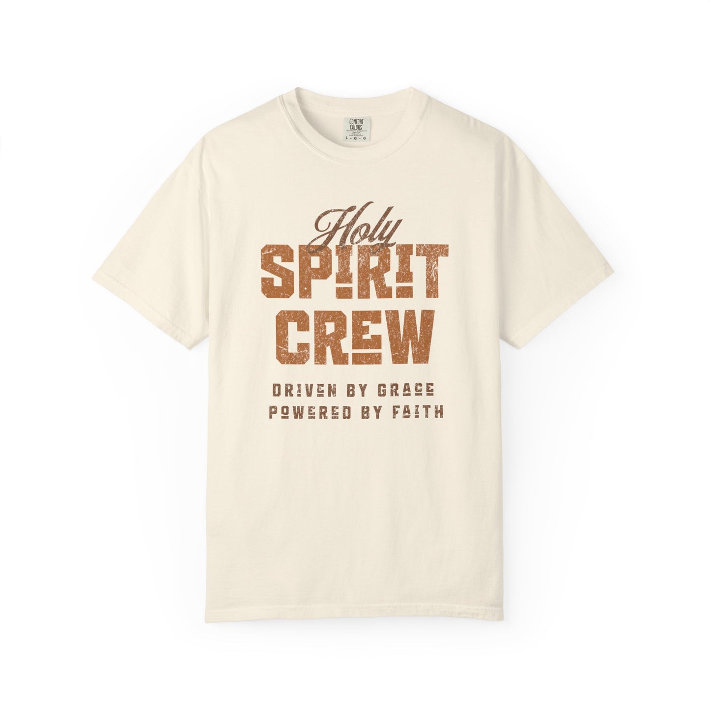Holy Spirit Crew Tee, Driven by Grace, Powered by Faith - Ivory