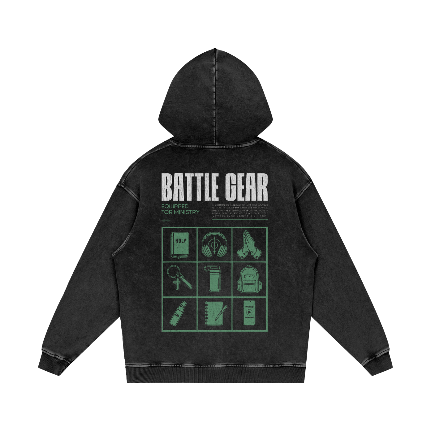 Battle Gear Oversized Snow Washed Hoodie