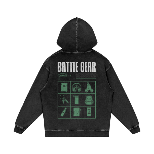Battle Gear Oversized Snow Washed Hoodie