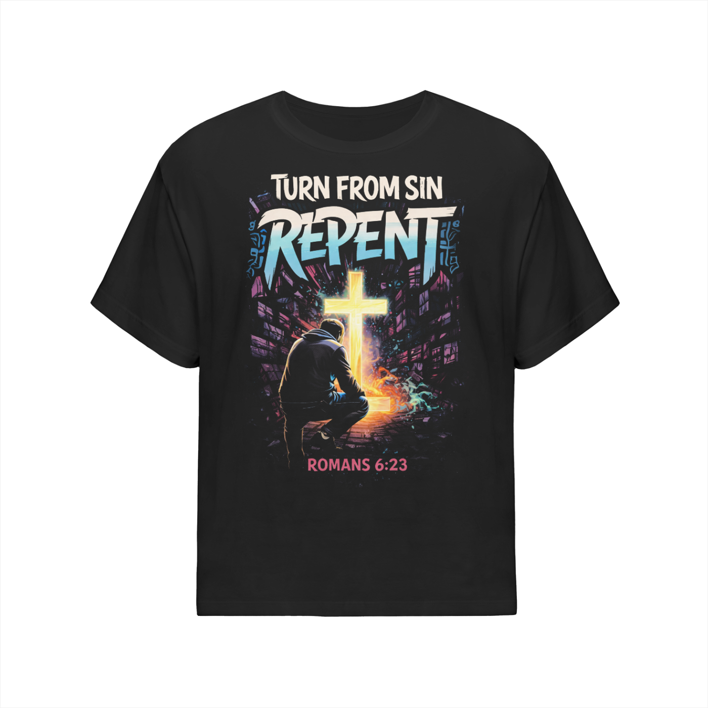 Turn From Sin, Repent Oversized Cotton T-Shirt