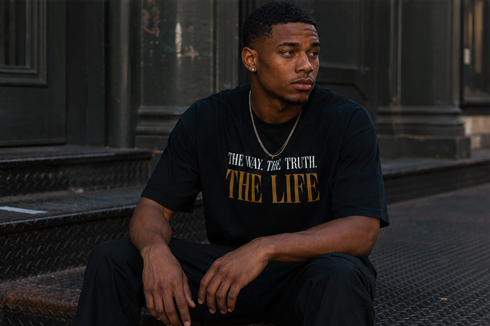 Jesus, The Way, The Truth, The Life Unisex Pure Cotton T-Shirt - Black