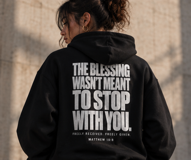 Pray It Forward Oversize Fleeced Hoodie - Black