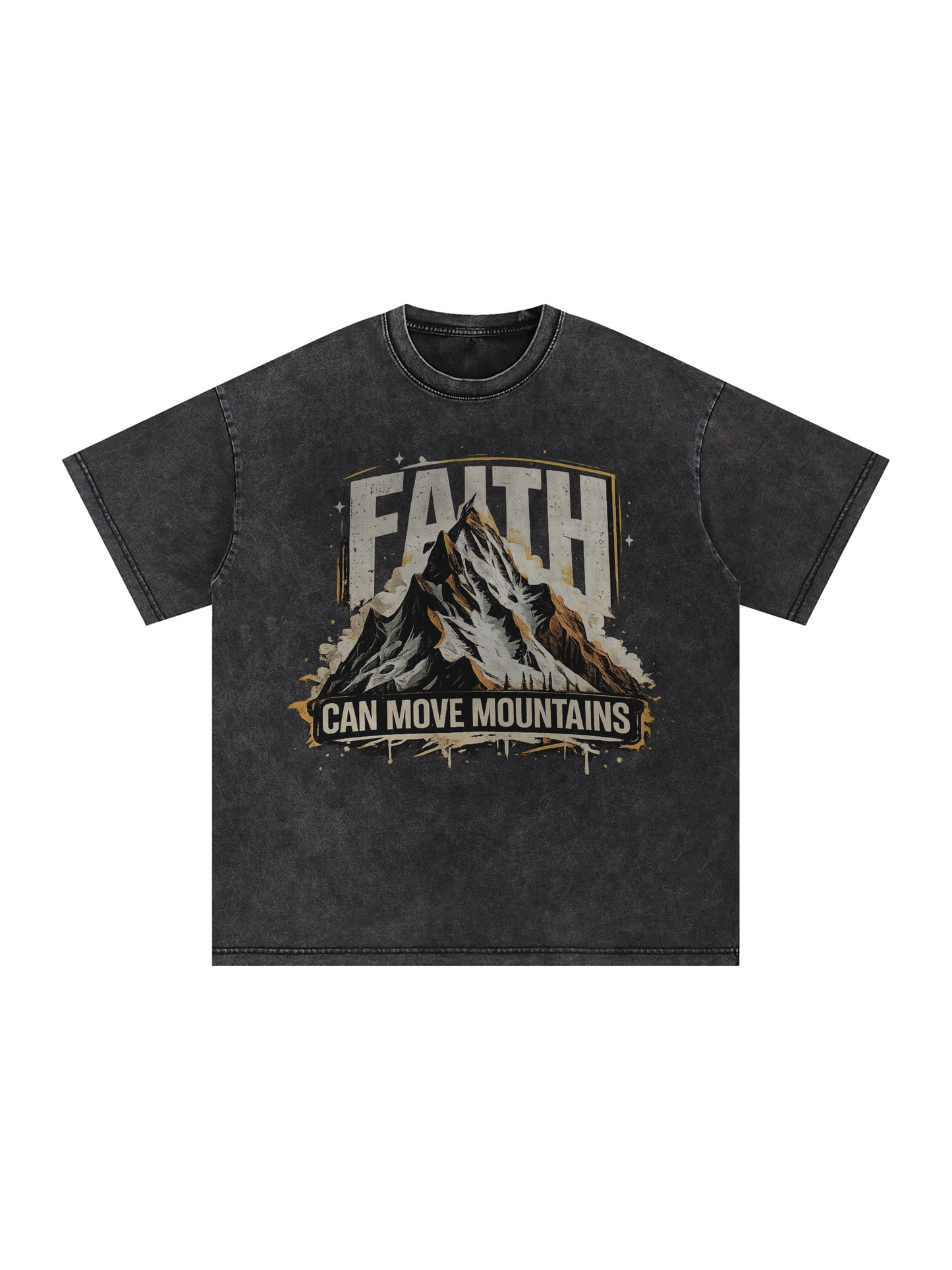 Faith Can Move Mountains Snow Washed Tee