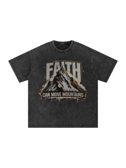 Faith Can Move Mountains Snow Washed Tee