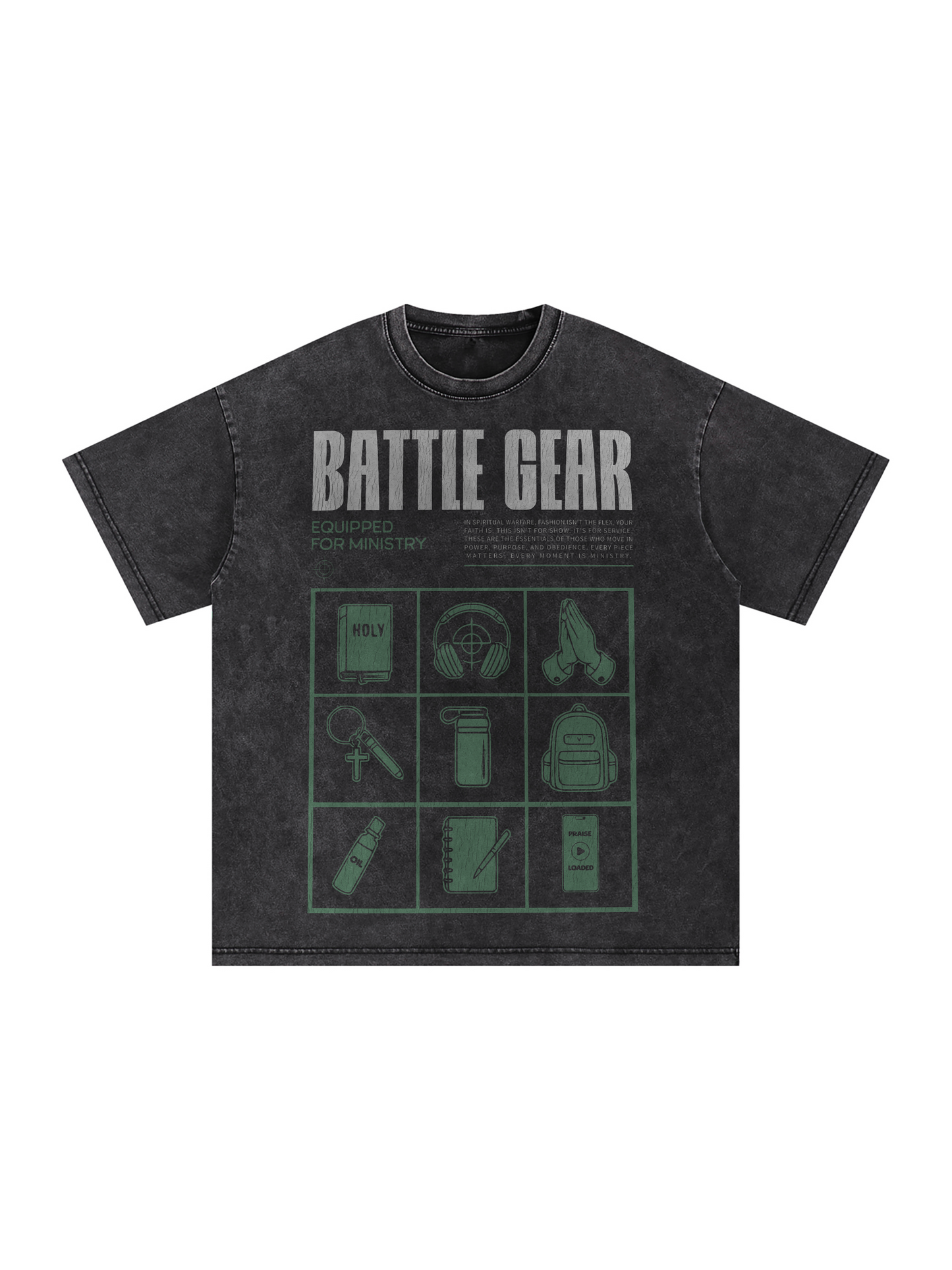 Battle Gear Oversized Snow Washed Cotton T-Shirt